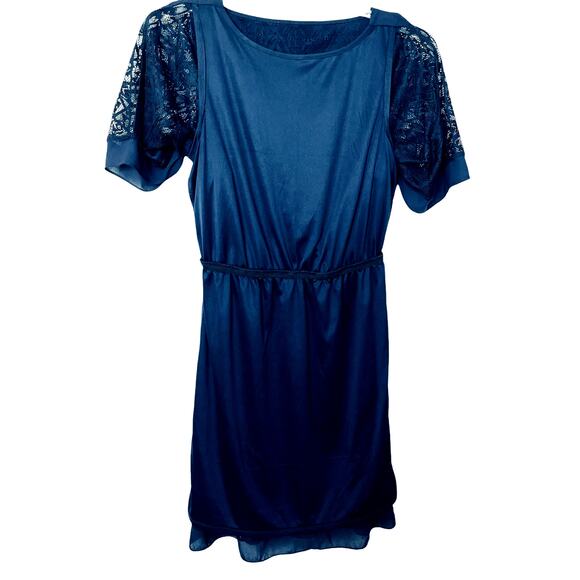 ESTABLISHED 1962 LACE, MIDI, FIT/FLARE, WAIST DRESS, WOMENS, 8, NAVY BLUE, SASH - Picture 9 of 12